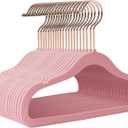Kids Hangers Velvet 50 Pack-14 Inch,Kids Hanger for Clothes,Baby Clothes Hanger Non Slip,Sturdy Infant/Toddler Hangers Pink Hanger