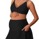 Summer Mae Maternity Swim Dress Two-Piece Bikini Swimsuit Pregnancy Bathing Suit with Pockets Black 8