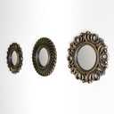 BONNYCO Wall Mirrors Pack of 3, Round Gold Mirrors for Home Decor Bedroom and Living Room. Espejos Decorativos de Pared Sala Dormitorio, Circle Wall Decor Minimalist Vintage Chic. Gifts for Women Mums