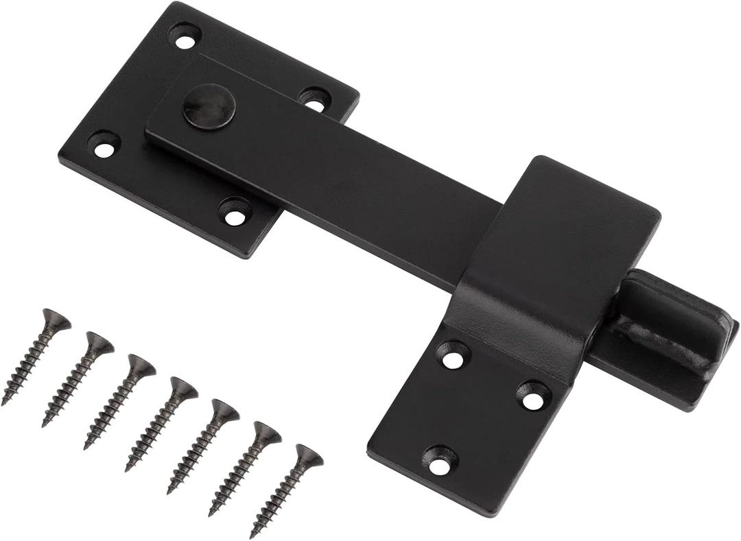 6" Heavy Duty Farm Flip Gate Latch,Solid Barn Door Latch Lock Hardware for Outdoor Wooden Fence,Rustic Gate Lock for Shed&Sliding Doors,Black