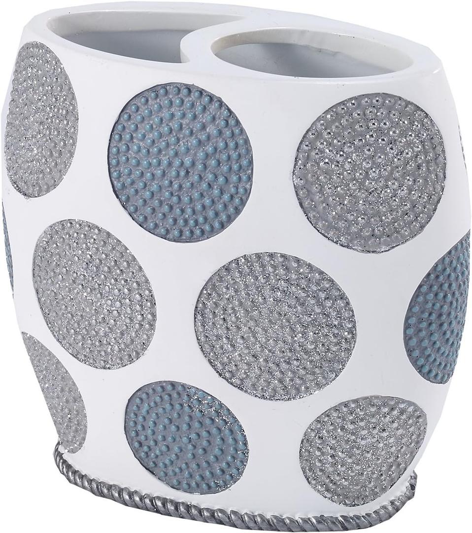 Avanti Linens - Toothbrush Holder, Countertop Accessories, Stylish Home Decor (Dotted Circles Collection)