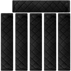 NEPAK 6 Pack Car Seat Strap Pads,Universal Car Seat Belt Pads Cover,Seat Belt Shoulder Strap Covers Harness Pad for Car/Bag,Protect Your Neck and Shoulder(Black)