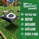Swooc Games - Giant Tic Tac Toe Game Outdoor (All Weather) | 3ft x 3ft | Instant Setup, No Assembly | Giant Outdoor Games for Adults and Family | Outside Toys | Large Lawn & Backyard Fun | Yard Game