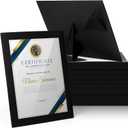 Tatuo 8.5 x 11 Paper Picture Frames Document Horizontal Paper Award Certificate Holders Display Gallery Wall Frame Art with Easel Photo Certificates Degree Diplomas(Black,60 Pcs)