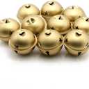 Decorative Round Bells - Metal Jingle Bells for Party, Home, Christmas, Diameter 1.5-in (5 cm) (Matte Gold, 10)
