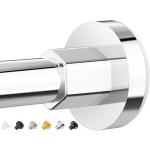 Shower Curtain Rods 32 to 47 Inch, Shower Tension Rod No Drilling Adjustable Shower Rods for Bathroom Non-Slip Stainless Steel Telescoping Shower Bar for Curtain, No Rust, Chrome