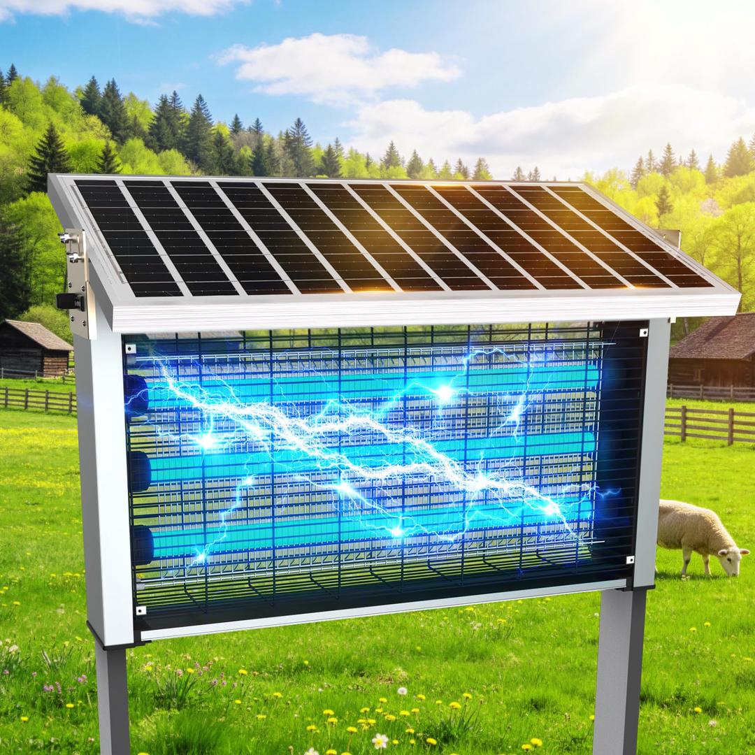 Heavy-Duty Large Solar Bug Zapper Outdoor for 1/2 Acre with 40W Solar Panel