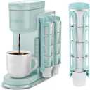 STORAGENIE K Cup Holder for Keurig, Coffee pod Storage, Side Mount | Wall Mount, Perfect for Small Counters (2 Rows/For 10 K Cups, OASIS BLUE)