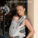 GROWNSY Baby Carrier Newborn to Toddler 7-44lbs, All Season Design with Adjustable Mesh Panel, Ergonomic Baby Carriers, Enhanced Lumbar Support, Hands-Free Parenting (Gray)