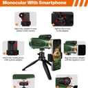 Monocular Telescope 80x100 High Power with Smartphone Adapter Tripod, Wide Field Monoculars for Adults with BAK4 Prism & FMC Lens, for Bird Watching Hiking Camping Wildlife-Green