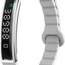 Smart Bracelet Fitness Tracker Heart Rate Monitor Sleep Activity Tracker Step Counter Calories Pedometer Waterproof Slim Thin Health Band for Women Ladies Men (Silver)