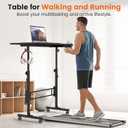 Hadulcet Small Standing Desk Adjustable Height, Mobile Stand Up Desk with Wheels, Portable Walking Pad Table Stand, Rolling Laptop Cart for Standing or Sitting, Black, Basic