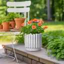 Ceramicfor Ceramic Flower Pot, 9.6 Inch, Black and White