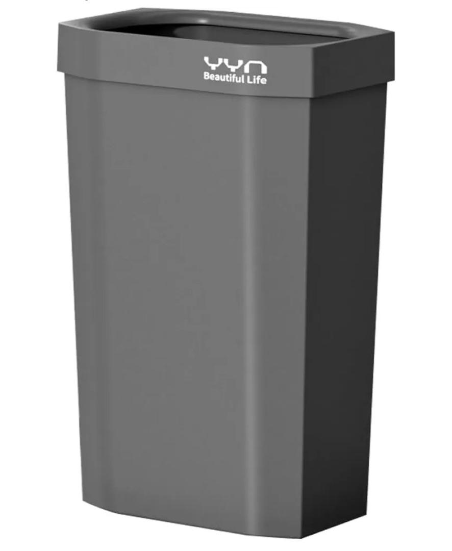 Kitchen Trash Can 4 Gallon, Samll Slim Garbage Can, Open Top Trash Can for Bathroom, Kitchen, Office, Bedroom, Living Room (Gray)