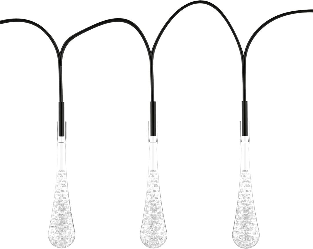 Pure Garden Outdoor String Lights 2-Pack - 20.5FT Solar Lights with 30 LED Bulbs and 8 Light Modes for Patio, Backyard, and Events (Cool White)