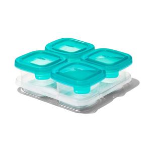 OXO Tot Silicone Baby Food Storage Container, Set of Four, 4oz Containers (Teal)
