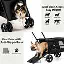 Dog Stroller for Large & Medium Dogs, Foldable Pet Stroller for 2 Small Dogs Up to 66lbs, with All-Terrain Wheels, Breathable Mesh Ventilation & Storage Pocket (Black)
