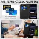 2 x Rssviss for iPhone 17 Pro Wallet Case, Flip Folio Case Compatible with Magsafe, RFID Blocking Card Holder Kickstand, Shockproof iPhone Cover Men Women for iPhone 17 Pro 6.3" Black