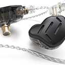 Linsoul KZ Zax 1DD+7BA Hybrid Driver HiFi in-Ear Earphones with Zin Alloy Shell, Detachable 2 Pin 0.75mm OFC Cable (Without Mic, Black)