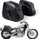 Motorcycle Saddle Bags with Buckles, 16L Waterproof Motorcycle Saddlebags, PU Leather Saddle Bags Motorcycles for Sportster Softail Dyna V-star Shadow,Universal Accessories, One Size