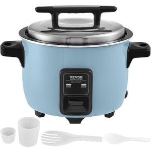VEVOR Commercial Rice Cooker, 40-Cup Rice Cooker, 8.45 Qt / 8 Liter Large Rice Cooker and Warmer with Nonstick Inner Pot, Fast Cooking and 24-Hour Keep Warm, with Rice Cup and Paddle, for Restaurant