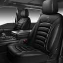 CAR PASS 3D Foam PU Leather Car Seat Covers, Universal Seat Covers Front 2 for Trucks SUV Sedan Automotive Seat Covers Armrest Airbag Compatible Waterproof Comfortable Faux Nappa Leather All Black