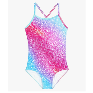 Girls Swimsuit One Piece Bathing Suit with Adjustable Straps Cute Little Kids Swimming Suits Beach Swimwear, Size: 12Y