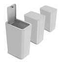 3 Pack 10 Liter / 2.6 Gallon Bathroom Trash Can, Small Trash Can with Lid, Garbage Can Waste Basket for Bathroom, Kitchen, Bedroom, Powder Room, Craft Room, Office, College (Gray)