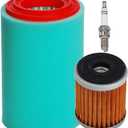 HIFROM Air Filter Cleaner with Oil Filter Spark Plug Tune Up kit Replacement for Yamaha Big Bear 400 YFM400 YFM400FB Replaces 1P0-E4450-00-00 4XE-E4450-00-00 1UY134400100 1UY1344002 1UY134400200