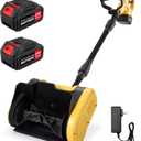 Cordless Electric Snow Shovel, Battery Powered Snow Blower – Lightweight Portable Snow Thrower for Driveway & Sidewalk, Powerful Motor, Long Throw Distance, Easy Snow Removal,Yellow