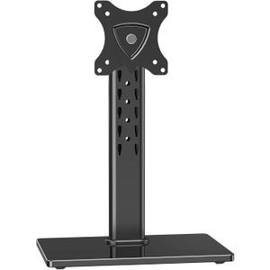 Single Monitor Stand Fits Max 32 inch Computer Screen, Free-Standing Desk Stand Hold up to 17.6lbs, Monitor Mount with Height Adjustment, Swivel, Tilt, Rotation, VESA Mount 75/100mm