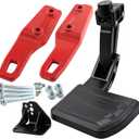 Rear Tow Hooks & Rear Bed Step Combo Kit Compatible with 2024 2025 2026 Toyota Tacoma, No More Choosing — Install Both Simultaneously, Forged Steel Hooks & Aluminum Folding Truck Step