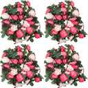 SUPVOX 4pcs Artificial Rose Vine Garland for Home and Wedding Decor Elegant Flower Hanging Plant Decoration for Valentine Day Parties and Festivals (Pink)