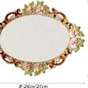 Gold Mirror Vanity Tray, Hand Painted Decorative Jewelry Tray, Metal Makeup Tray for Vanity, Dresser, Countertop