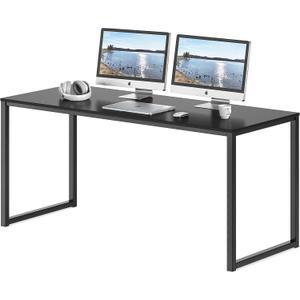 SHW Mission 55-Inch Home Office Computer Desk, Black