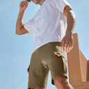 JMIERR Mens Cargo Sweat Shorts - Casual Drawstring Elastic Waist Cotton Athletic Workout Gym Jogger Shorts with 5 Pockets (S)