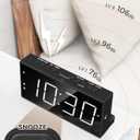PPLEE Alarm Clock for Bedroom, 2 Alarms Loud LED Big Display Plug in Simple Basic Digital Clock with USB Charging Port, Adjustable Volume, Dimmable, Snooze for Deep Sleepers Kids Elderly Home Office (White)