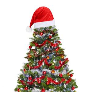 CCINEE 2.5ft Santa Hat for Christmas Tree Topper, Red Oversized Christmas Hat for Xmas Tree Decoration Gaint Plush Santa Claus Hats Costume for Tree Display 29.5 X 15.7 Inch