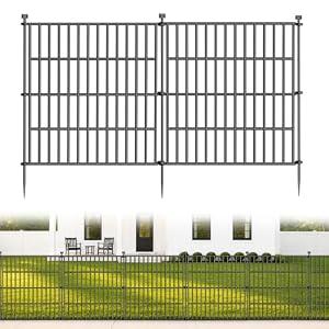 No-Dig Decorative Outdoor Garden Fence for Yard, Animal Barrier Fencing for Dog | Rustproof Metal Temporary Fence for Patio, Pet and Flower Bed | 24in (H) x 10ft(L), 5 Panels