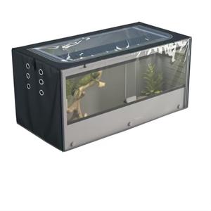 Reptile Enclosure Cover, Reptile Container Insulation Cover, with Ventilation Holes and Fleece Insulation Layer, Black (Cover only)