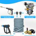 50ft Pressure Washer Hose 4800PSI, 3/8" Power Washing Hose Steel Wire Braided with Swivel Quick Connect, Non Marking Commercial Grade High Pressure Water Hose