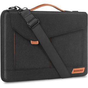 DOMISO 17-17.3 Inch Laptop Sleeve Bag Business Briefcase Messenger Bag Compatible with 17.3" Dell Computer/HP Pavilion 17/ProBook 470/MSI GS73VR Stealth PRO/Dell/Lenovo/Acer/ASUS,Black