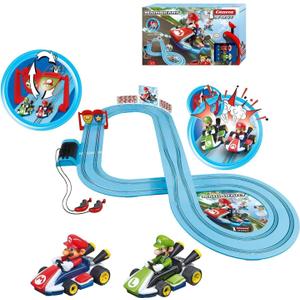 Carrera First Nintendo Mario Kart Slot Car Race Track - Includes 2 Cars: Mario and Luigi - Battery-Powered Beginner Toy Racing Set for Kids Ages 3 Years and Up