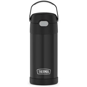 THERMOS FUNTAINER Water Bottle with Straw - 12 Ounce - Kids Stainless Steel Vacuum Insulated Water Bottle with Lid, Black : Sports & Outdoors