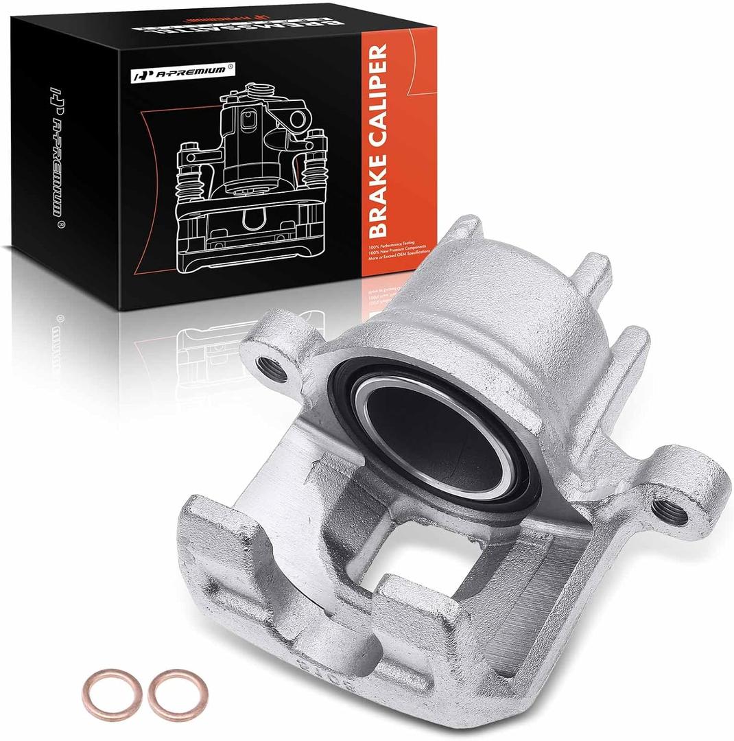 A-Premium Disc Brake Caliper Assembly Without Bracket Compatible with Select Mitsubishi Models - Mirage, Mirage G4 2017 2018 2019 2020 2021 - Front Passenger Right Side