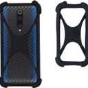 Zittop Universal Smart Phone Bumper Case Elastic Soft Silicone Cover for 5.2" Phones Size 4'' to 6.5'' inch Case (Black)