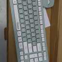 Wireless Keyboard and Mouse Combo, Full-Sized Wireless Keyboard and Adjustable DPI Mouse, 2.4GHz USB Receiver, Wireless Keyboard and Mouse for PC, Windows, MAC, Desktop, Laptop (Avocado Green)