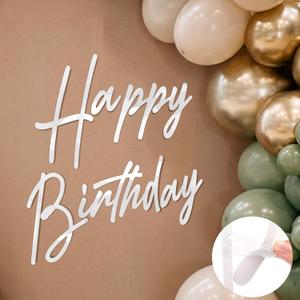 Yousoontic Happy Birthday Sign for Backdrop Large Happy Birthday Sticker Letter Acrylic Mirror Decal for Balloon Arch Wall Kpop Party, Peel Off Acrylic Film(23 x 20 Inches,Classic,White)