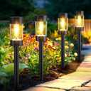 Eyrosa Solar Lights Outdoor, 12 Pack Waterproof Solar Landscape Lighting for Pathway Garden Yard Path Walkway Driveway Lawn Patio Outside Decor, Warm White