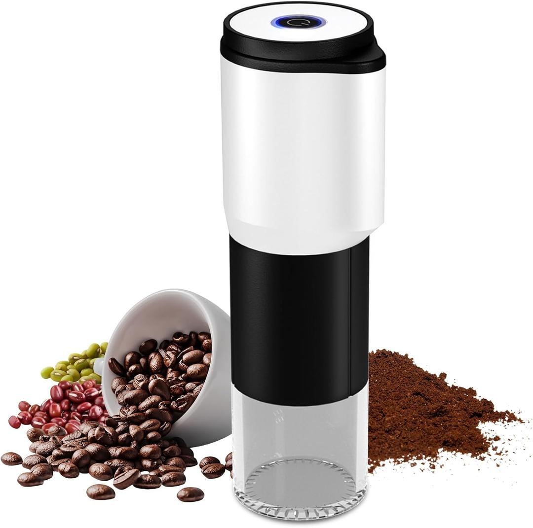 Compact Portable Electric Coffee Grinder,Features a Built-in 1300mAh Rechargeable Battery, Adjustable Grind Settings for Coffee Beans/Grains,Portable Coffee Grinder for Home,Camping and Travel Use